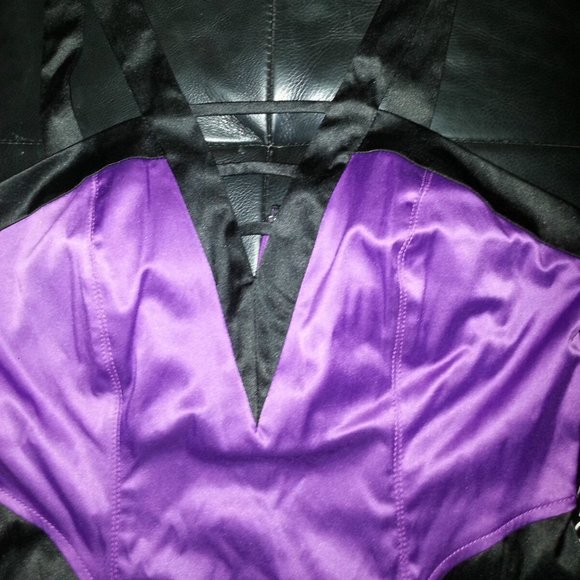 NWT XOXO PURPLE BLACK BODYCON MINI SEXYCLUBCOCKTAIL HOLIDAY PARTY DRESS SZ 7/8 - Picture 11 of 12